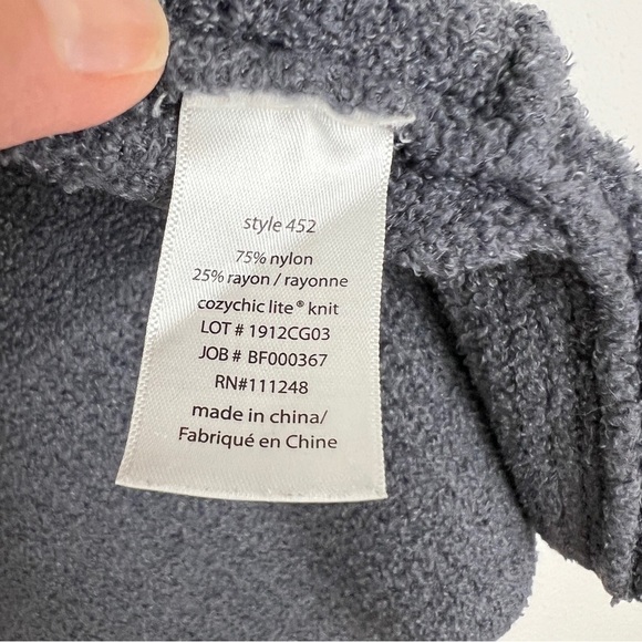 Barefoot Dreams CozyChic Lite Circle Sweater Open Knit Cardigan Medium Carbon - Picture 10 of 10